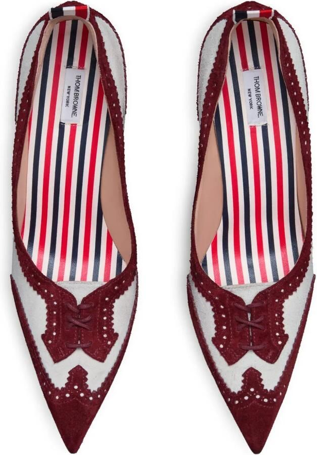 Thom Browne Wingtip suède pumps Rood - Foto 4