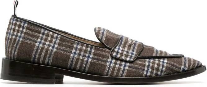 Thom Browne Varsity geruite loafers Bruin