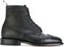 Thom Browne Wingtip Brogue Boot With Leather Sole In Black Pebble Grain Zwart - Thumbnail 1
