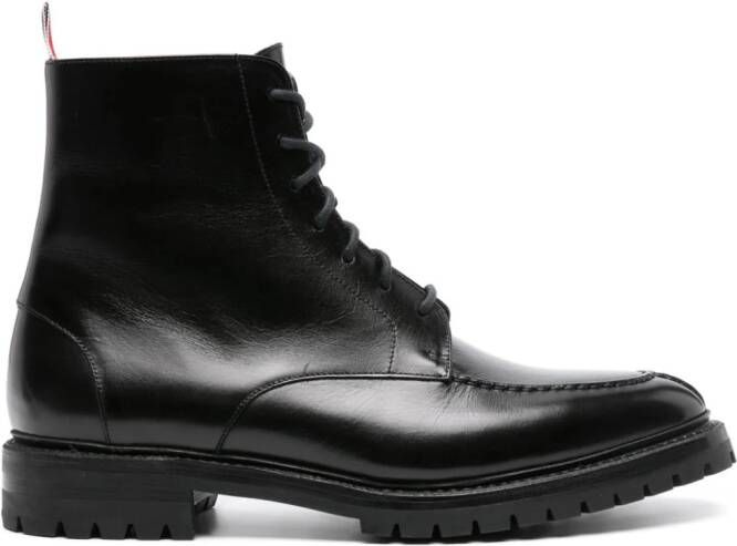 Thom Browne Wingtip leren laarzen Zwart