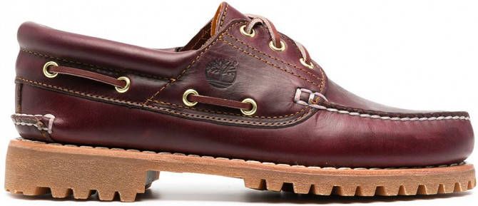 Timberland 3-Eye schoenen met chunky zool Rood