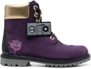 Timberland Veterlaarzen met merkprint Paars