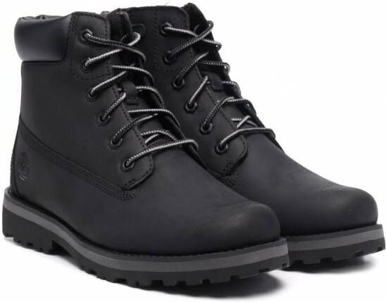 Timberland Kids Enkellaarzen met veters Zwart