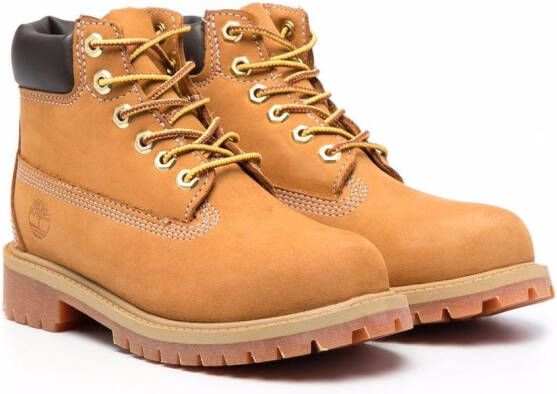 Timberland Kids Premium enkellaarzen met veters Bruin