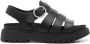 Timberland Leren sandalen met logo-reliëf Zwart - Thumbnail 1