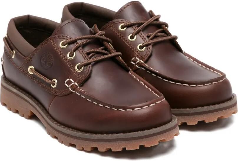 Timberland Kids Leren loafers met kant Bruin