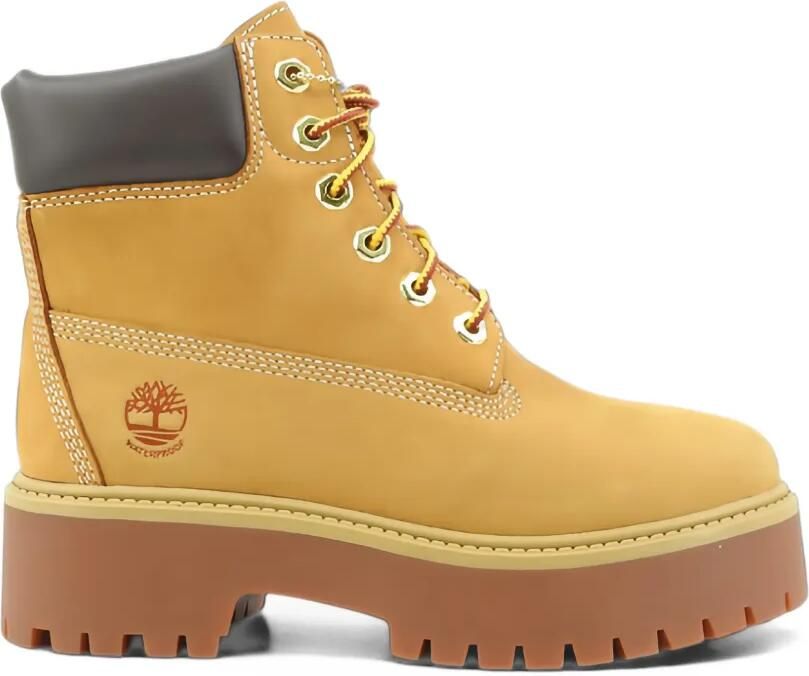 Timberland Kids logo-debossed lace-up boots Beige - Foto 3