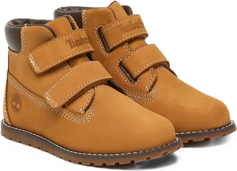 Timberland Kids touch-strap leather boots Beige