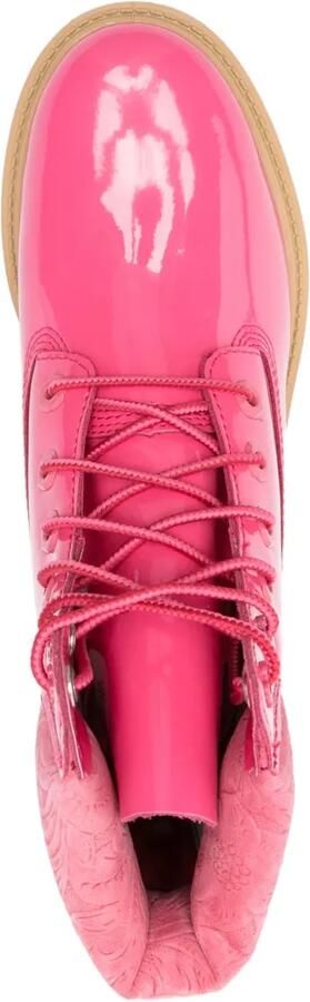 Timberland Lakleren veterlaarzen Roze
