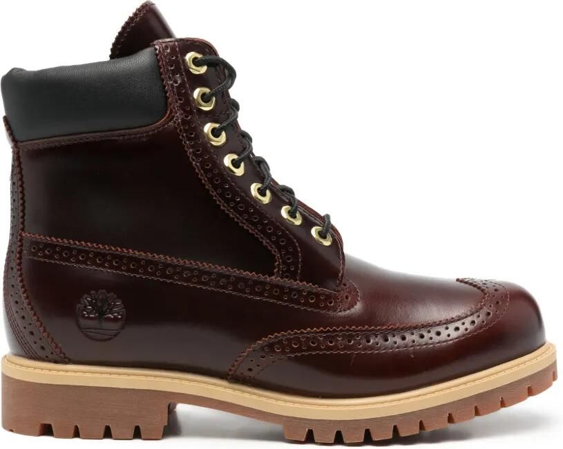 Timberland Leren brogue enkellaarzen Rood