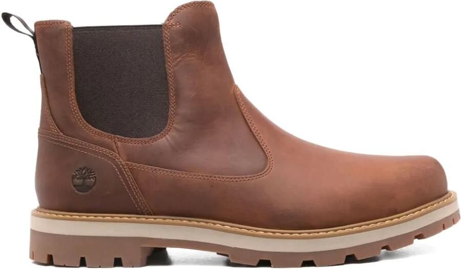 Timberland Leren laarzen met logo-reliëf Bruin