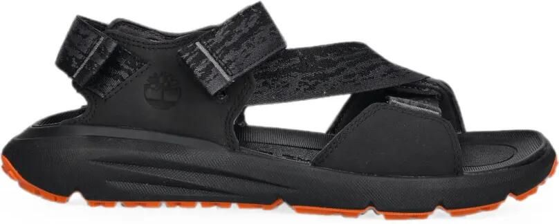 Timberland Leren sandalen met klittenband Zwart