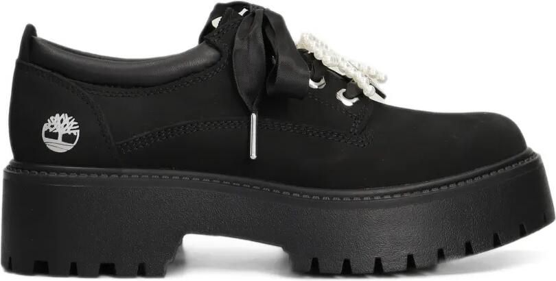 Timberland Stone Street faux-pearl-embellished platform lace-up shoes Zwart
