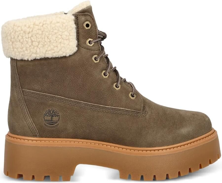 Timberland Stone Street laarzen met imitatiebont en plateauzool Bruin