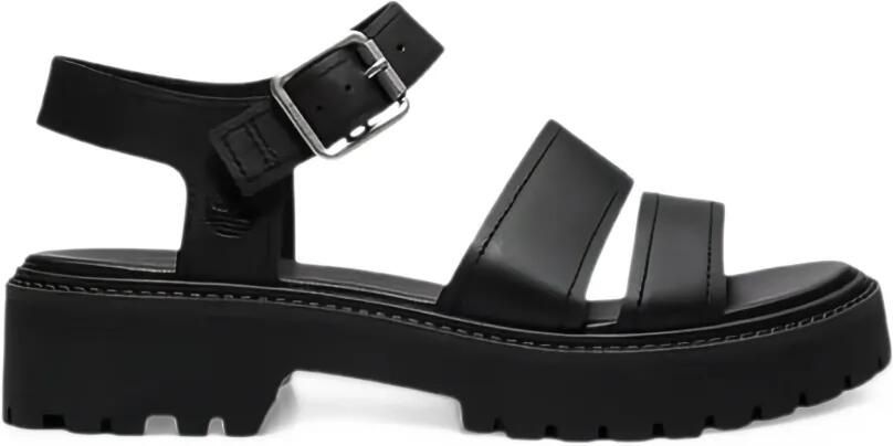 Timberland Stone Street leren sandalen met hak Zwart