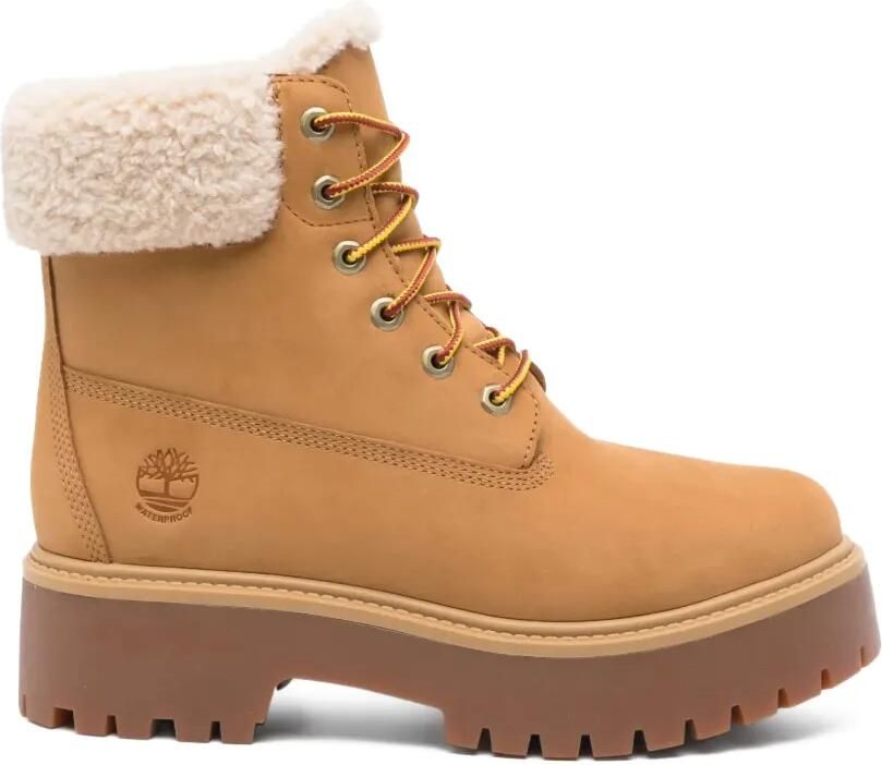 Timberland Stone Street Mid enkellaarzen met plateauzool Bruin