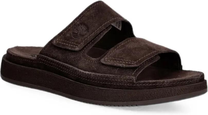 Timberland Suède slippers met klittenband Bruin - Foto 3
