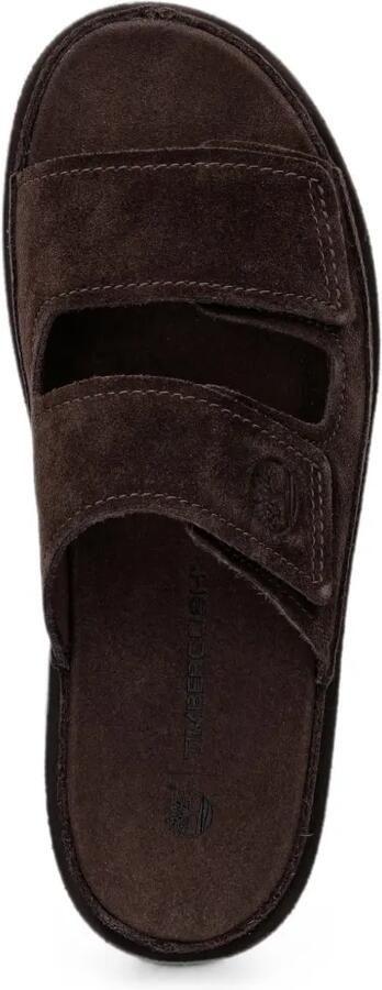 Timberland Suède slippers met klittenband Bruin - Foto 4