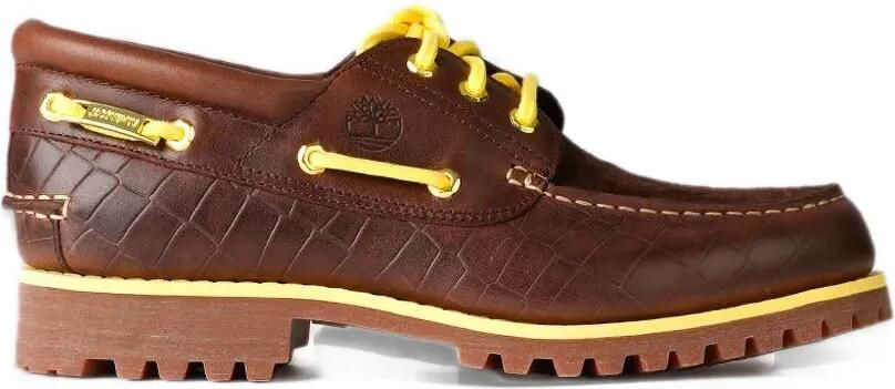 Timberland x Jacquemus Authentic crocodile-effect boat shoes Bruin