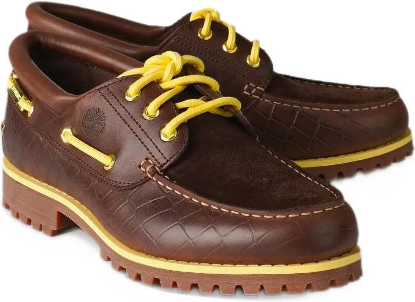 Timberland x Jacquemus Authentic crocodile-effect boat shoes Bruin - Foto 3
