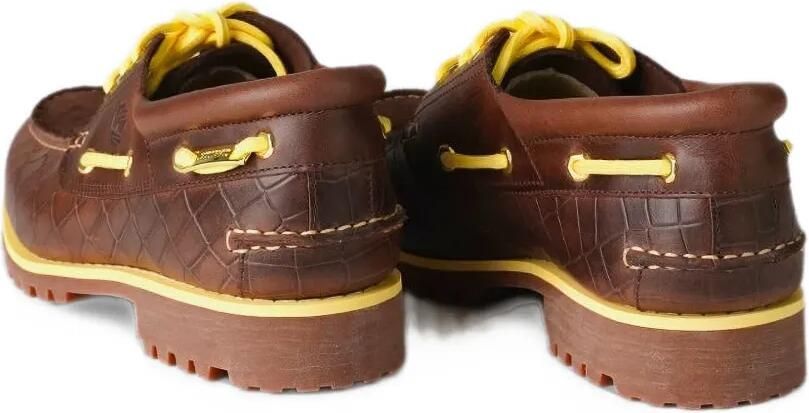Timberland x Jacquemus Authentic crocodile-effect boat shoes Bruin - Foto 4