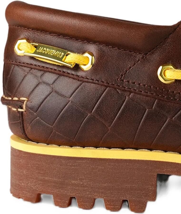 Timberland x Jacquemus Authentic crocodile-effect boat shoes Bruin - Foto 2