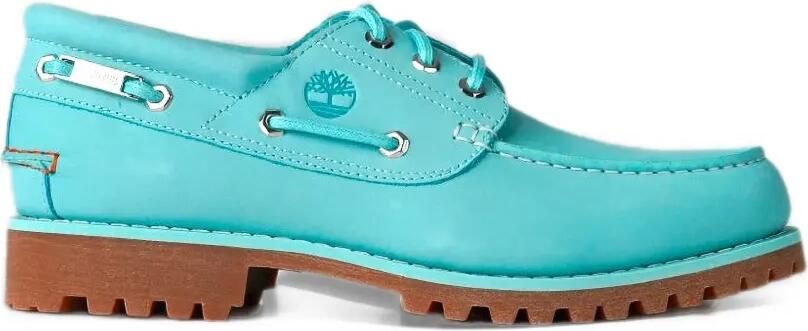 Timberland x Jacquemus Authentic logo-debossed lug-sole boat shoes Blauw