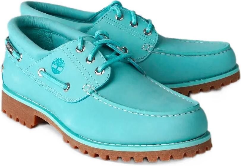 Timberland x Jacquemus Authentic logo-debossed lug-sole boat shoes Blauw - Foto 4
