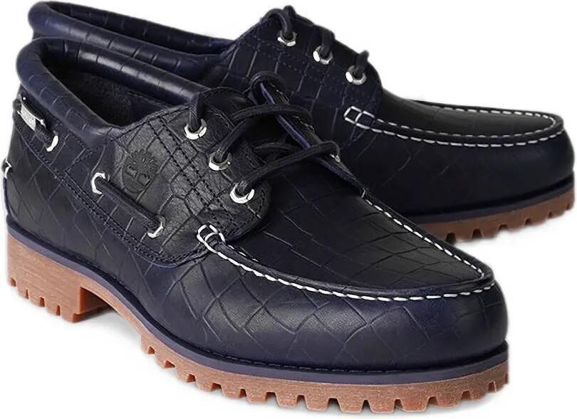 Timberland x Jacquemus crocodile-effect boat shoes Blauw - Foto 3