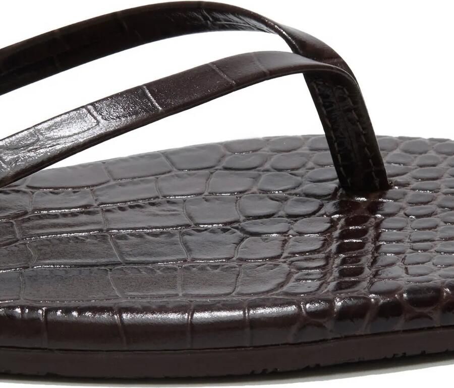Tkees Lily teenslippers met krokodillen-reliëf Bruin - Foto 3