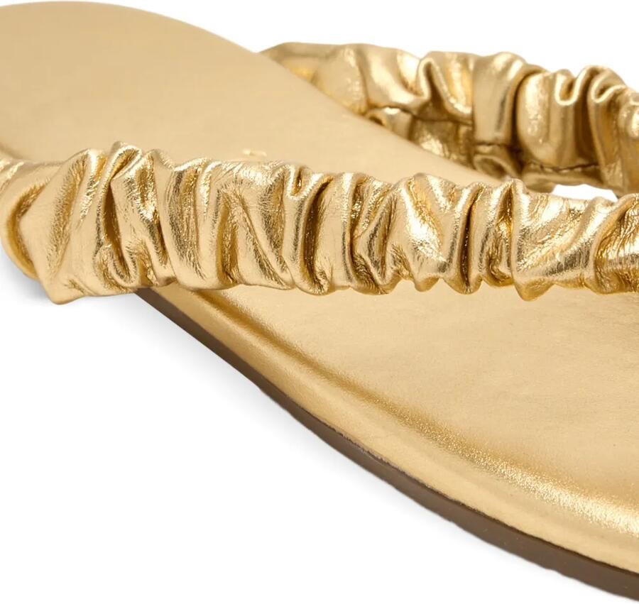 Tkees Savannah platte leren teensandalen met ruches Goud - Foto 2