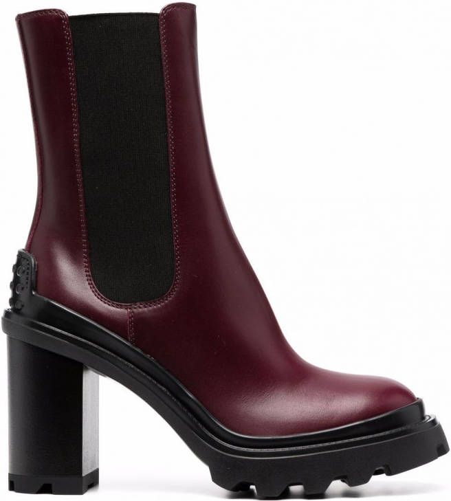 Tod's Chelsea laarzen met blokhak Rood - Schoenen.nl