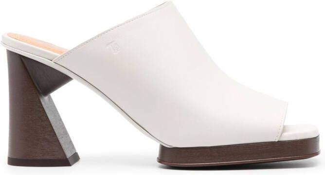 Tod's Muiltjes met bewerkte hak Beige