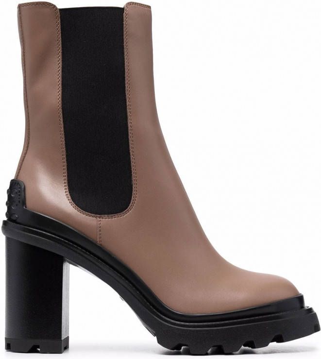 Tod's Chelsea laarzen met blokhak Bruin