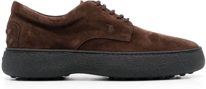 Tod's Derby schoenen met geborduurd logo Bruin