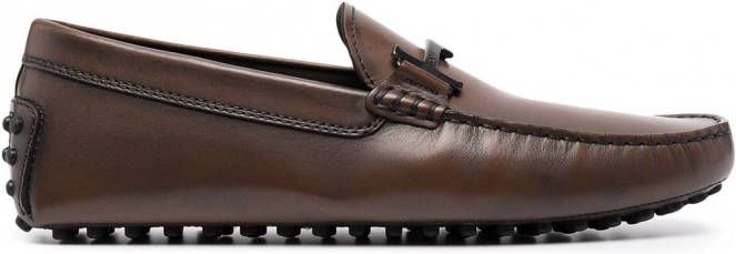 Tod's Gommino instappers met dubbele T-Bar Bruin