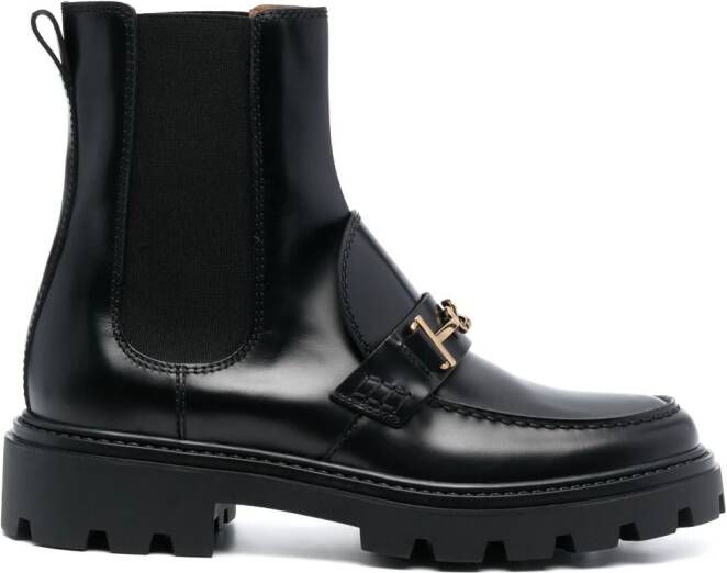 Tod's Enkellaarzen met gespdetail Zwart