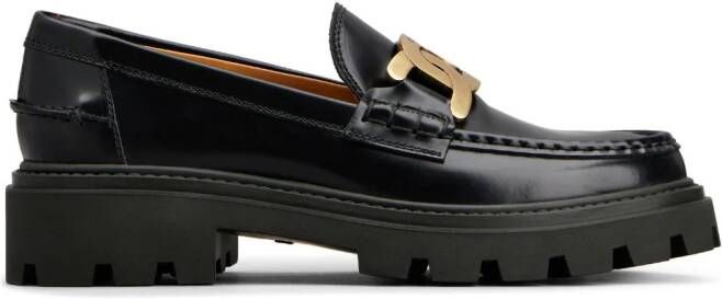 Tod's Gomma Pesante leren loafers Zwart