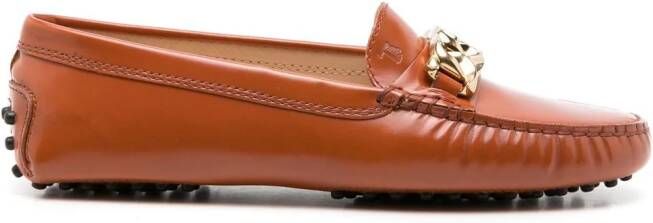 Tod's Gommini loafers met ketting Bruin