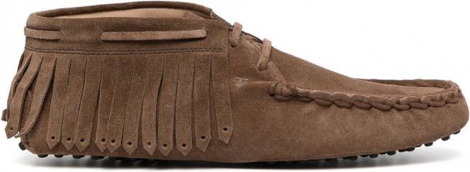 Tod's Gommino desert boots met franje Bruin