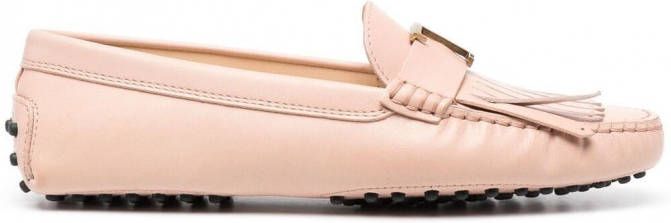 Tod's Gommino loafers met franje Roze