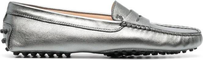 Tod's Gommino leren loafers Zilver