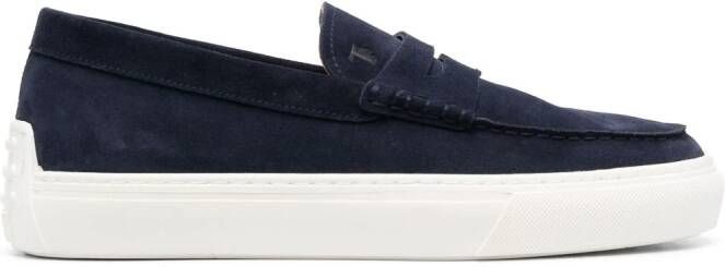 Tod's Gommino suède loafers Blauw