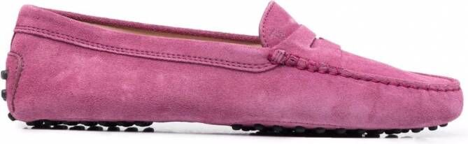 Tod's Gommino suède loafers Roze
