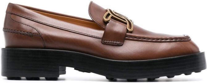 Tod's Kate loafers met schakelketting Bruin