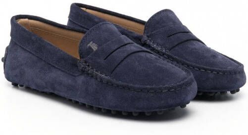 Tod's Kids Loafers met geborduurd logo Blauw