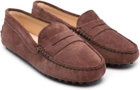 Tod's Kids Loafers met logo-reliëf Bruin