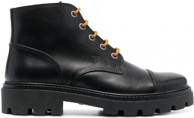 Tod's Leren veterlaarzen Zwart