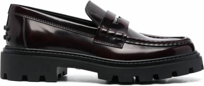 Tod's Lakleren loafers Rood