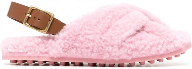 Tod's Lammy slingback sandalen Roze